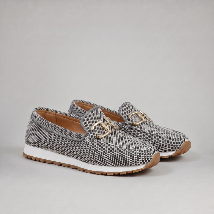 Wygodne Damskie Mokasyny Wsuwane na Platformie z Oddychającej Siatki ze Złotym Detalem — Eleganckie Loafersy na Co Dzień | Sylnia Butik
