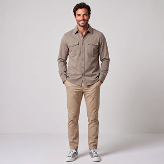 Uniwersalna koszula overshirt męska z kieszeniami na piersi i guzikami