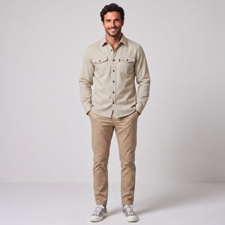 Uniwersalna koszula overshirt męska z kieszeniami na piersi i guzikami