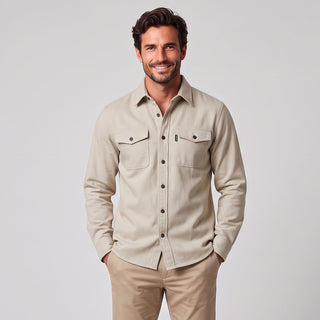 Uniwersalna koszula overshirt męska z kieszeniami na piersi i guzikami