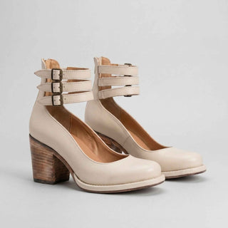 Buty Damskie na Słupku z Paskami Wokół Kostki w Stylu Vintage