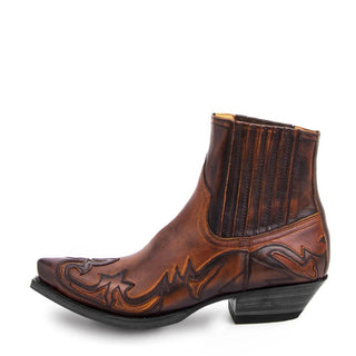 Stylowe Buty Kowbojskie Męskie z ozdobnym wzorem i niskim obcasem