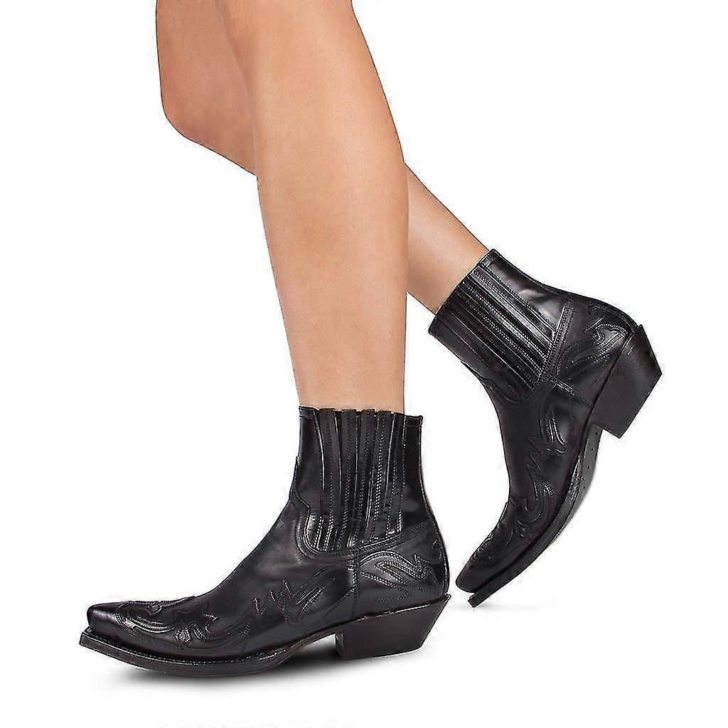 Stylowe Buty Kowbojskie Męskie z ozdobnym wzorem i niskim obcasem