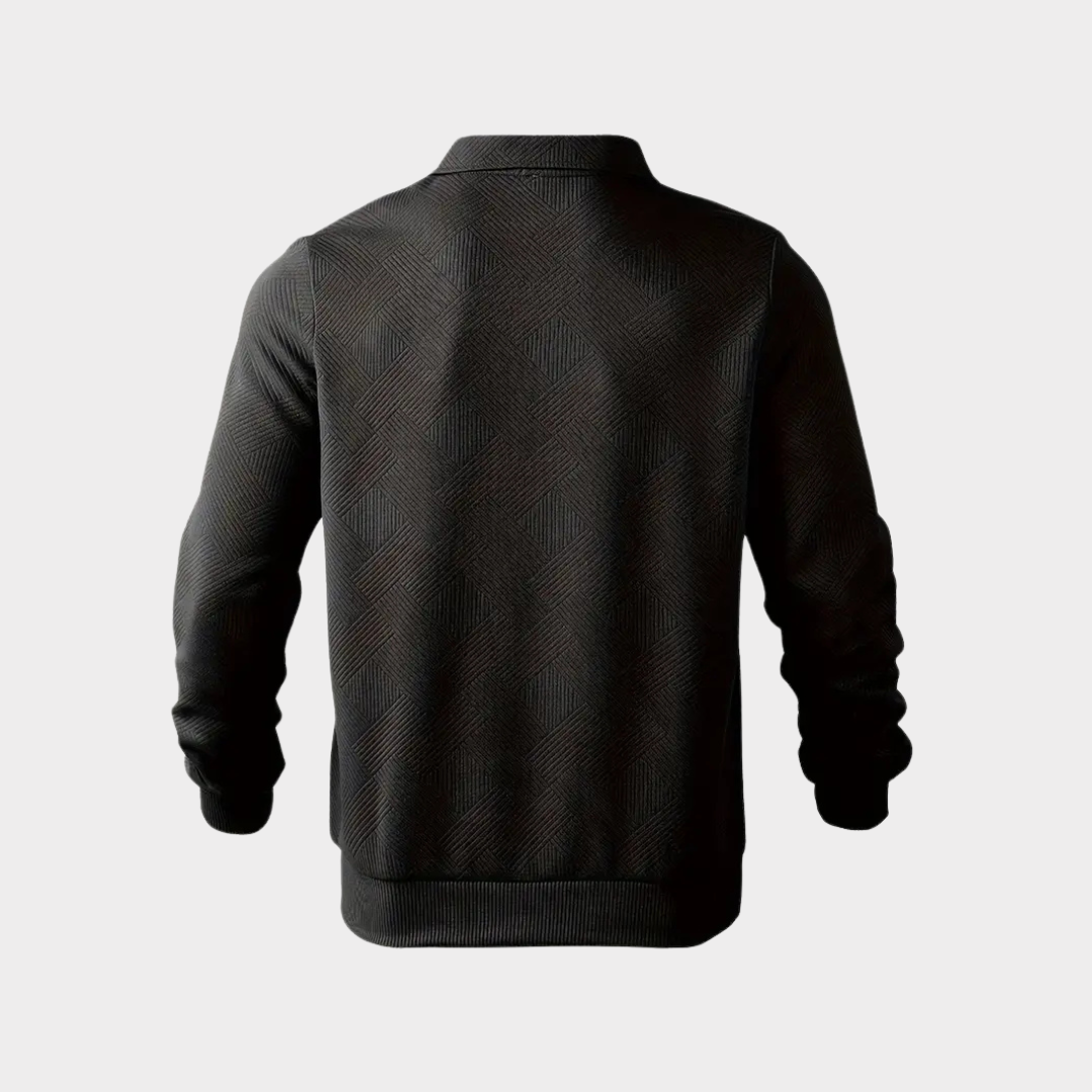Wyrazisty sweter męski z zamkiem o subtelnej fakturze