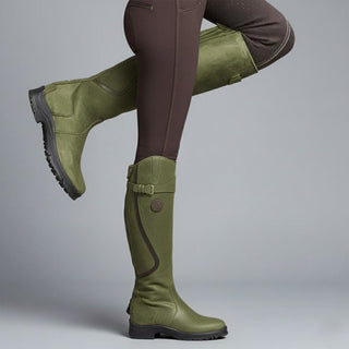 Stylowe Buty Jeździeckie Damskie z Wysoką Cholewką i Sprzączką