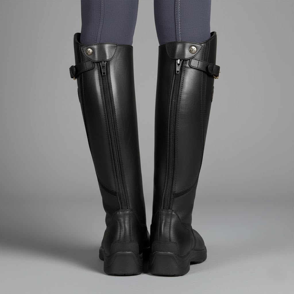 Stylowe Buty Jeździeckie Damskie z Wysoką Cholewką i Sprzączką