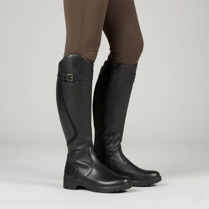 Stylowe Buty Jeździeckie Damskie z Wysoką Cholewką i Sprzączką