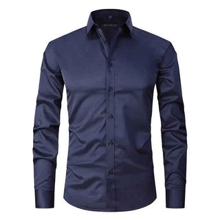 Ponadczasowa koszula męska slim fit z długim rękawem na guziki