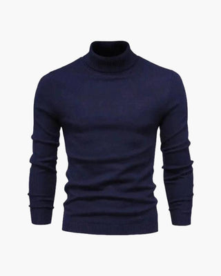 Stylowy sweter męski z golfem o smukłej linii i wysokim kołnierzu