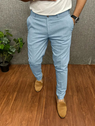 Stylowe spodnie męskie zwężane o eleganckim kroju slim fit
