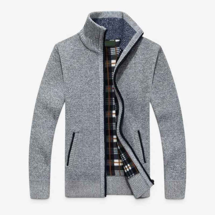 Efektowna bluza męska ze stójką i zamkiem o wyrazistej fakturze