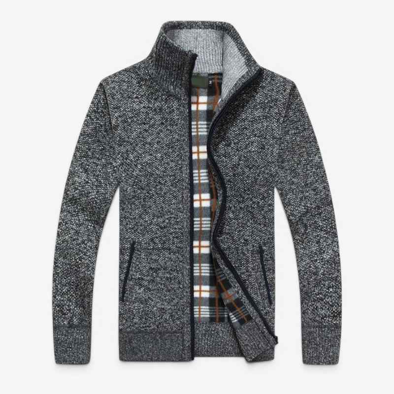 Efektowna bluza męska ze stójką i zamkiem o wyrazistej fakturze