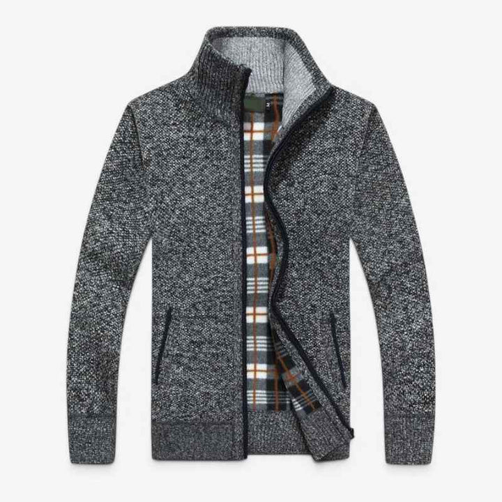 Efektowna bluza męska ze stójką i zamkiem o wyrazistej fakturze
