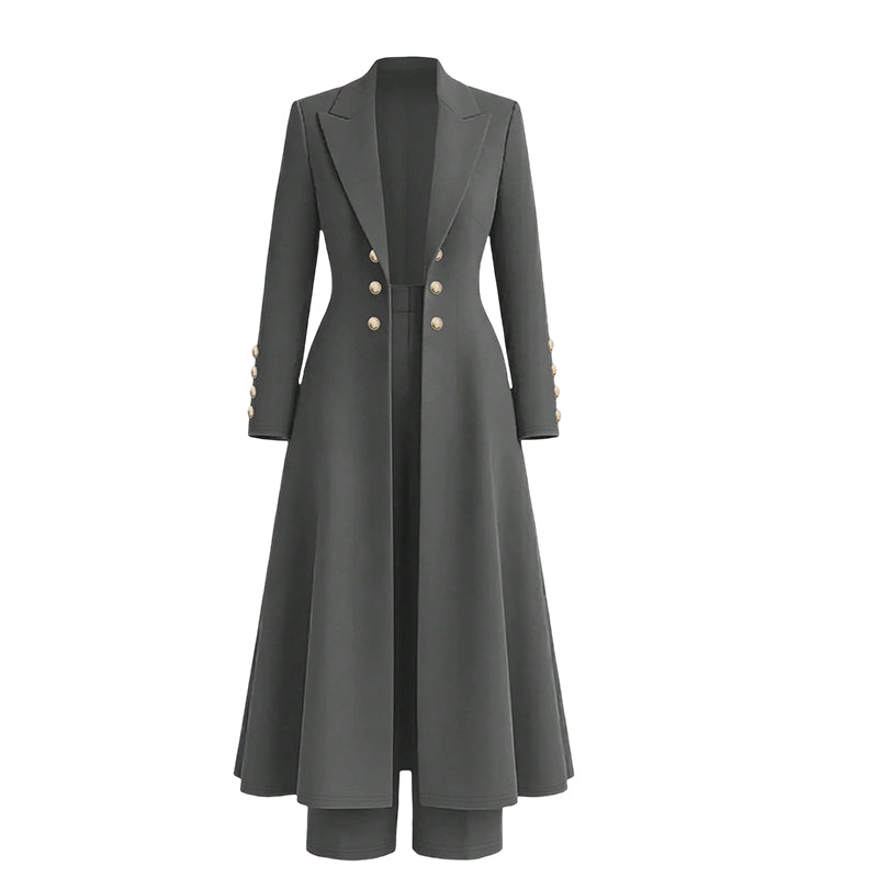 📢📢50 % ZNIŻKI!! ⏰Elegancki zestaw na jesień dla kobiet, składający się z dwóch części: retro płaszcz z długim rękawem i klasyczne spodnie