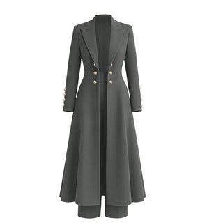 📢📢50 % ZNIŻKI!! ⏰Elegancki zestaw na jesień dla kobiet, składający się z dwóch części: retro płaszcz z długim rękawem i klasyczne spodnie