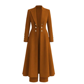 📢📢50 % ZNIŻKI!! ⏰Elegancki zestaw na jesień dla kobiet, składający się z dwóch części: retro płaszcz z długim rękawem i klasyczne spodnie